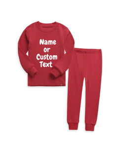 Kids Personalized Pajamas| Name or Custom Text| Toddler Youth Pajamas| Big Kids| Christmas Gift| Birthday Gift| Girls |Boys| Red