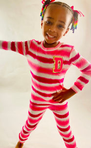 Kids Personalized Pajamas for Girls| Toddler Pajamas| Youth Pajamas| Birthday Gift| Sleepover| Slumber Party| Pink| Initial| Christmas Gift|