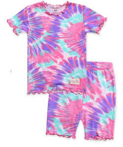 Kids Personalized Pajama Set| Custom Text| Toddler Youth Pajamas| Multiple Colors|2 Piece Set| Sleeper| Boy |Girl| Tye Dye| Unisex| Pink